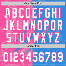 Charger l'image dans la galerie, Custom Graffiti Pattern White Electric Blue-Pink 3D Scratch Two-Button Unisex Softball Jersey