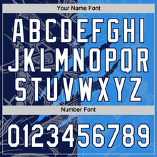 Charger l'image dans la galerie, Custom Graffiti Pattern White Electric Blue-Navy 3D Scratch Two-Button Unisex Softball Jersey