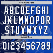 Charger l'image dans la galerie, Custom Graffiti Pattern White Thunder Blue-Navy 3D Scratch Two-Button Unisex Softball Jersey