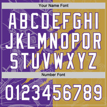 Charger l'image dans la galerie, Custom Graffiti Pattern White Old Gold-Purple 3D Scratch Two-Button Unisex Softball Jersey