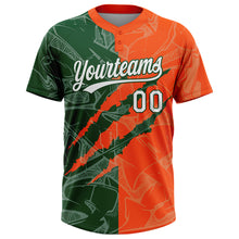 Charger l'image dans la galerie, Custom Graffiti Pattern White Orange-Green 3D Scratch Two-Button Unisex Softball Jersey