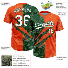 Charger l'image dans la galerie, Custom Graffiti Pattern White Orange-Green 3D Scratch Two-Button Unisex Softball Jersey