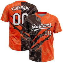 Charger l'image dans la galerie, Custom Graffiti Pattern White Orange-Brown 3D Scratch Two-Button Unisex Softball Jersey