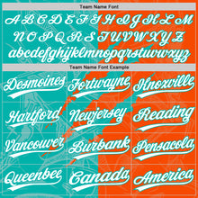 Charger l'image dans la galerie, Custom Graffiti Pattern White Orange-Aqua 3D Scratch Two-Button Unisex Softball Jersey