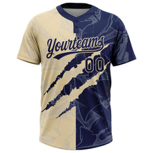 Charger l'image dans la galerie, Custom Graffiti Pattern Navy-Cream 3D Scratch Two-Button Unisex Softball Jersey