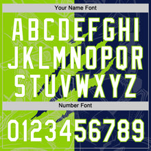 Charger l'image dans la galerie, Custom Graffiti Pattern White Navy-Neon Green 3D Scratch Two-Button Unisex Softball Jersey