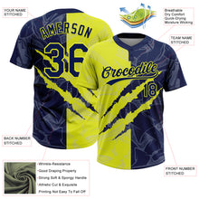 Charger l'image dans la galerie, Custom Graffiti Pattern Navy-Neon Yellow 3D Scratch Two-Button Unisex Softball Jersey
