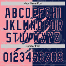 Charger l'image dans la galerie, Custom Graffiti Pattern Navy-Medium Pink 3D Scratch Two-Button Unisex Softball Jersey