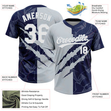 Charger l'image dans la galerie, Custom Graffiti Pattern White Navy-Silver 3D Scratch Two-Button Unisex Softball Jersey