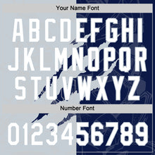 Charger l'image dans la galerie, Custom Graffiti Pattern White Navy-Silver 3D Scratch Two-Button Unisex Softball Jersey