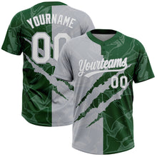 Charger l'image dans la galerie, Custom Graffiti Pattern White Green-Gray 3D Scratch Two-Button Unisex Softball Jersey