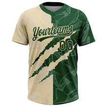 Charger l'image dans la galerie, Custom Graffiti Pattern Green-Cream 3D Scratch Two-Button Unisex Softball Jersey