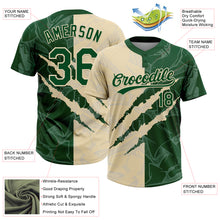 Charger l'image dans la galerie, Custom Graffiti Pattern Green-Cream 3D Scratch Two-Button Unisex Softball Jersey