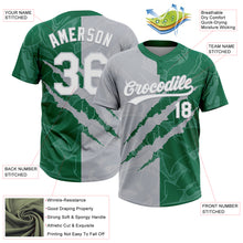 Charger l'image dans la galerie, Custom Graffiti Pattern White Kelly Green-Gray 3D Scratch Two-Button Unisex Softball Jersey