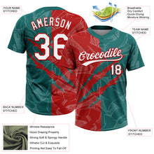 Charger l'image dans la galerie, Custom Graffiti Pattern White Teal-Red 3D Scratch Two-Button Unisex Softball Jersey