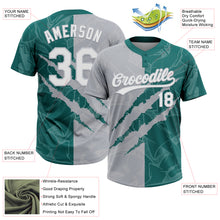 Charger l'image dans la galerie, Custom Graffiti Pattern White Teal-Gray 3D Scratch Two-Button Unisex Softball Jersey