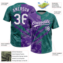 Charger l'image dans la galerie, Custom Graffiti Pattern White Teal-Purple 3D Scratch Two-Button Unisex Softball Jersey
