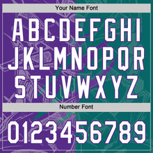 Charger l'image dans la galerie, Custom Graffiti Pattern White Teal-Purple 3D Scratch Two-Button Unisex Softball Jersey