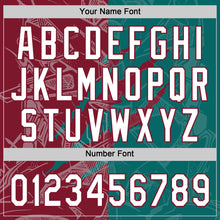 Charger l'image dans la galerie, Custom Graffiti Pattern White Teal-Crimson 3D Scratch Two-Button Unisex Softball Jersey