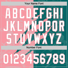 Charger l'image dans la galerie, Custom Graffiti Pattern White Teal-Medium Pink 3D Scratch Two-Button Unisex Softball Jersey