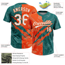 Charger l'image dans la galerie, Custom Graffiti Pattern White Teal-Orange 3D Scratch Two-Button Unisex Softball Jersey