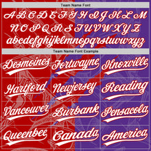 Load image into Gallery viewer, Custom Graffiti Pattern White Purple-Red 3D Scratch Two-Button Unisex Softball Jersey