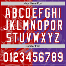 Load image into Gallery viewer, Custom Graffiti Pattern White Purple-Red 3D Scratch Two-Button Unisex Softball Jersey