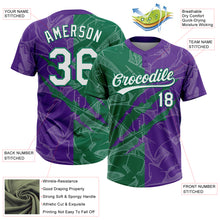 Load image into Gallery viewer, Custom Graffiti Pattern White Purple-Kelly Green 3D Scratch Two-Button Unisex Softball Jersey