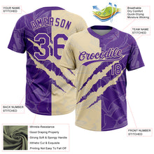 Charger l'image dans la galerie, Custom Graffiti Pattern Purple-Cream 3D Scratch Two-Button Unisex Softball Jersey
