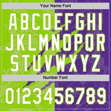 Charger l'image dans la galerie, Custom Graffiti Pattern White Purple-Neon Green 3D Scratch Two-Button Unisex Softball Jersey