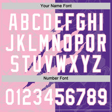 Charger l'image dans la galerie, Custom Graffiti Pattern White Purple-Light Pink 3D Scratch Two-Button Unisex Softball Jersey