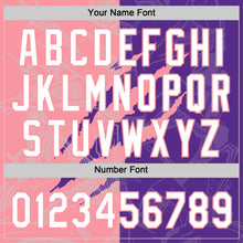 Load image into Gallery viewer, Custom Graffiti Pattern White Purple-Medium Pink 3D Scratch Two-Button Unisex Softball Jersey