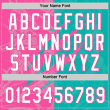 Charger l'image dans la galerie, Custom Graffiti Pattern White Aqua-Pink 3D Scratch Two-Button Unisex Softball Jersey