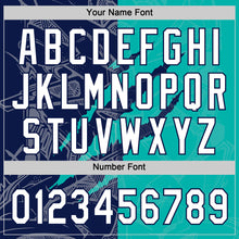 Charger l'image dans la galerie, Custom Graffiti Pattern White Aqua-Navy 3D Scratch Two-Button Unisex Softball Jersey