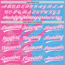 Laden Sie das Bild in den Galerie-Viewer, Custom Graffiti Pattern White Sky Blue-Pink 3D Scratch Two-Button Unisex Softball Jersey