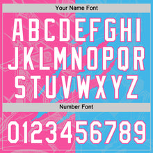 Laden Sie das Bild in den Galerie-Viewer, Custom Graffiti Pattern White Sky Blue-Pink 3D Scratch Two-Button Unisex Softball Jersey