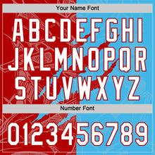 Charger l'image dans la galerie, Custom Graffiti Pattern White Sky Blue-Red 3D Scratch Two-Button Unisex Softball Jersey