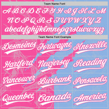 Load image into Gallery viewer, Custom Graffiti Pattern White Light Blue-Pink 3D Scratch Two-Button Unisex Softball Jersey