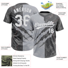 Laden Sie das Bild in den Galerie-Viewer, Custom Graffiti Pattern White Steel Gray-Gray 3D Scratch Two-Button Unisex Softball Jersey
