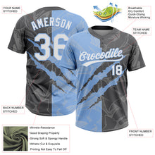 Load image into Gallery viewer, Custom Graffiti Pattern White Steel Gray-Light Blue 3D Scratch Two-Button Unisex Softball Jersey