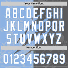 Load image into Gallery viewer, Custom Graffiti Pattern White Steel Gray-Light Blue 3D Scratch Two-Button Unisex Softball Jersey