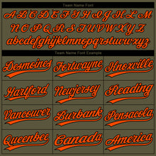 Charger l'image dans la galerie, Custom Olive Orange-Black Salute To Service Camo Raglan Sleeves Two-Button Unisex Softball Jersey