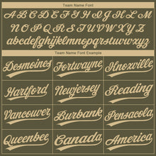 Загрузить изображение в средство просмотра галереи, Custom Olive Vegas Gold Salute To Service Camo Raglan Sleeves Two-Button Unisex Softball Jersey