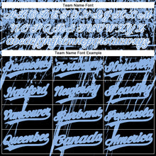 Загрузить изображение в средство просмотра галереи, Custom Black Light Blue-White Distressed Scratch Brush Stroke Star Raglan Sleeves Two-Button Unisex Softball Jersey