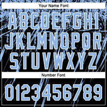 Загрузить изображение в средство просмотра галереи, Custom Black Light Blue-White Distressed Scratch Brush Stroke Star Raglan Sleeves Two-Button Unisex Softball Jersey