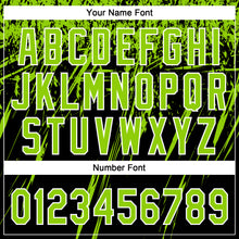 Загрузить изображение в средство просмотра галереи, Custom Black Neon Green-White Distressed Scratch Brush Stroke Star Raglan Sleeves Two-Button Unisex Softball Jersey