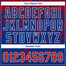 Загрузить изображение в средство просмотра галереи, Custom Royal Red-White Distressed Scratch Brush Stroke Star Raglan Sleeves Two-Button Unisex Softball Jersey