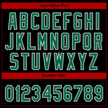 Загрузить изображение в средство просмотра галереи, Custom Black Kelly Green Red-White Mexico Two-Button Unisex Softball Jersey