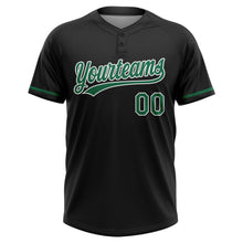 Load image into Gallery viewer, Custom Black Kelly Green-White Mexico Two-Button Unisex Softball Jersey