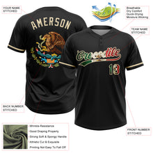 Charger l'image dans la galerie, Custom Black Vintage Mexican Flag-Cream Mexico Two-Button Unisex Softball Jersey